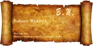 Babos Mikolt névjegykártya